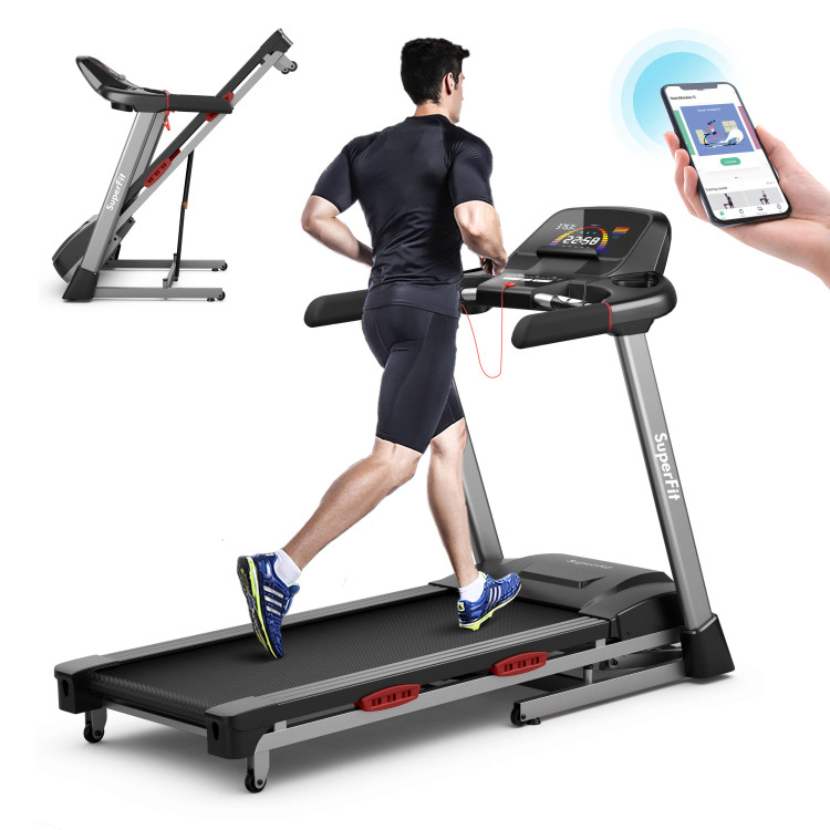 4.75 HP Folding Treadmill with Auto Incline and 20 Preset Programs-BlackCostway Gallery View 6 of 12